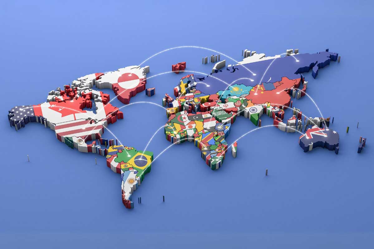 Map of world using Flags